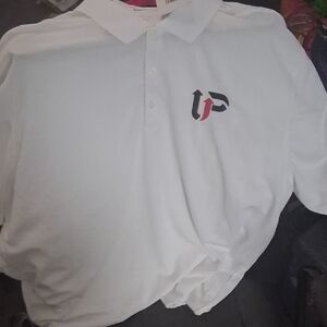 Nike White Polo with Black and Red Accents